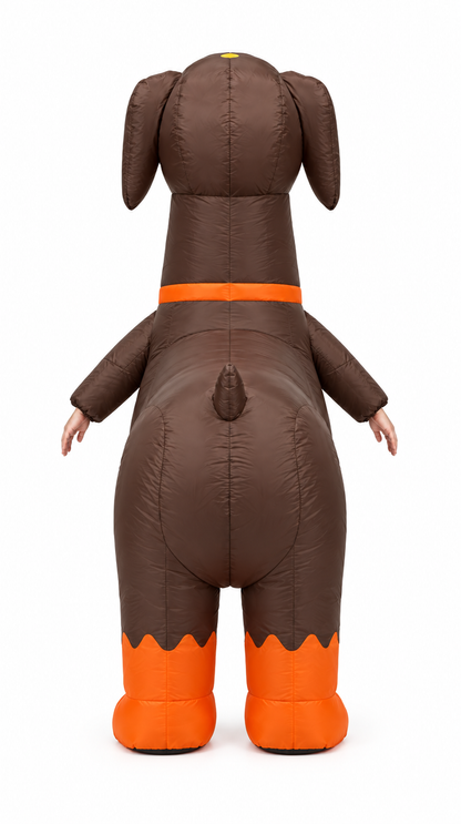 Wiener Walker inflatable dachshund costume, back view